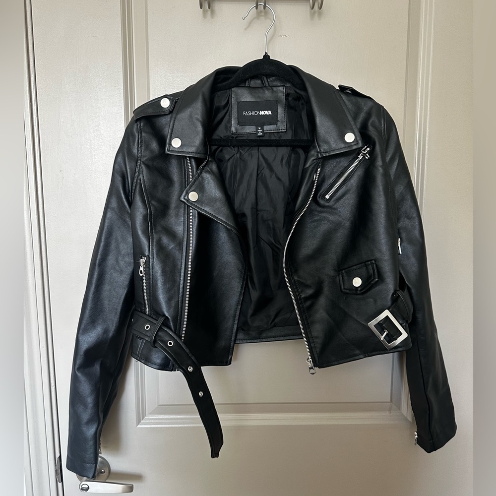 Faux Leather Moto Jacket - Women’s M